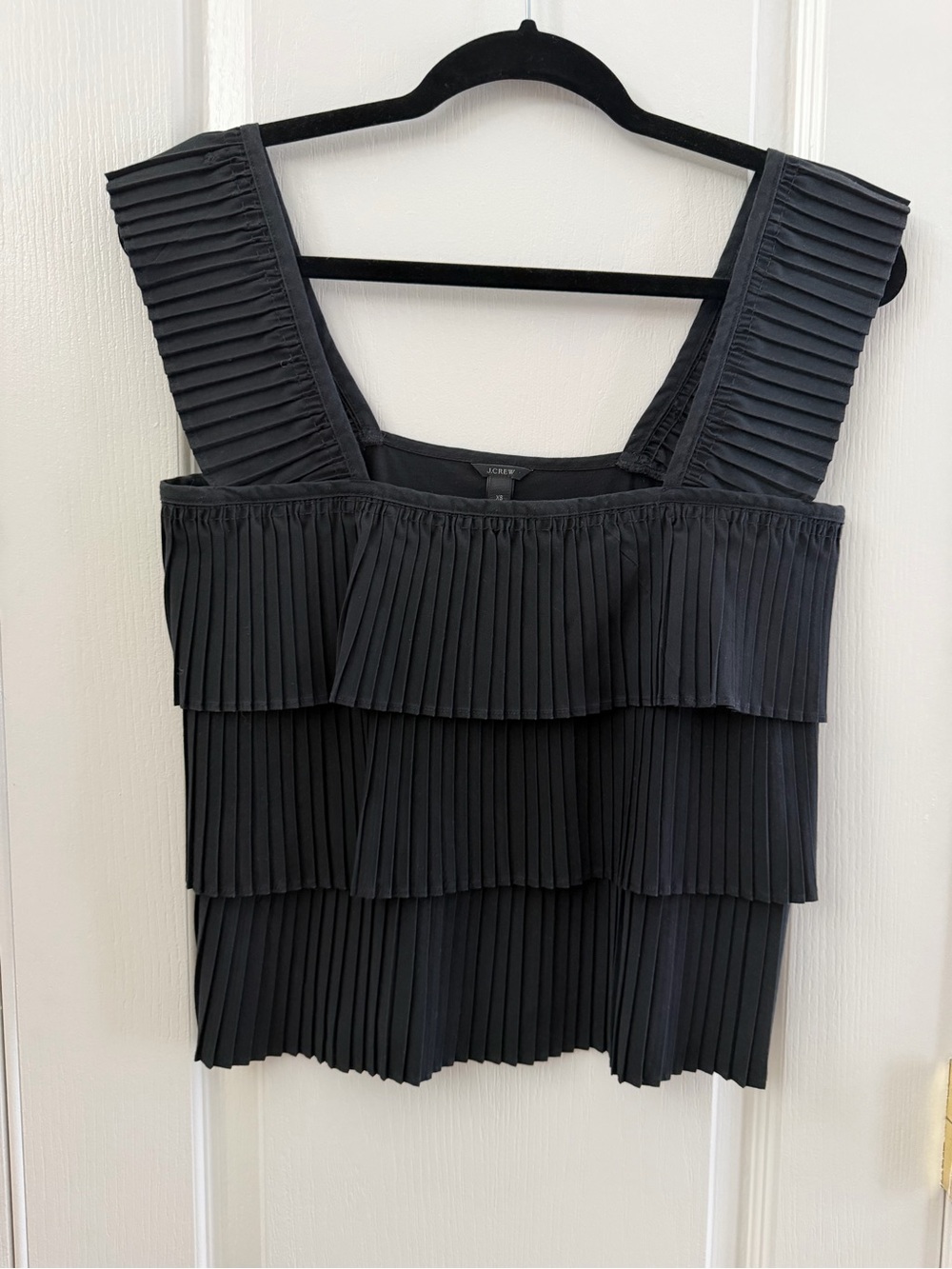 J. Crew Black Pleated Sleeveless Too